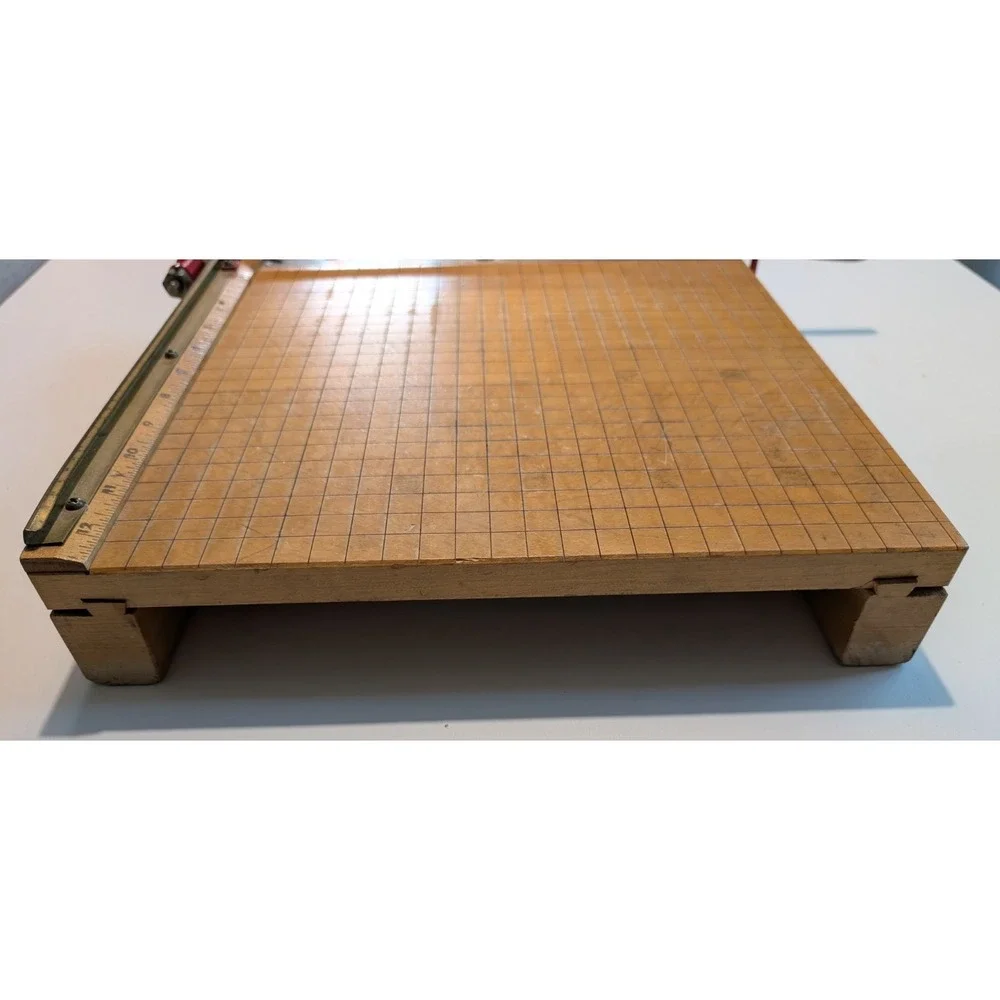 Ingento No. 4 Paper Cutter Guillotine Trimmer #4 Wood Cast Iron 12